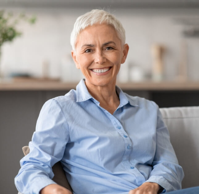 Woman Smiling after Restorative Dentistry in Waco