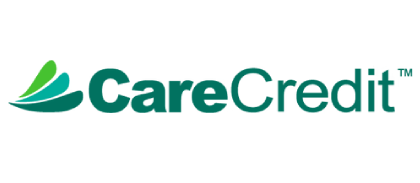 CareCredit logo with green swoosh design and trademark symbol on white background